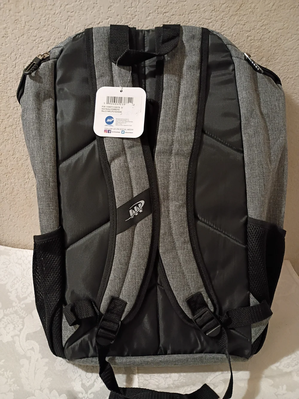 🏈 NFL Dallas Cowboys Gray Backpack with Blue Star Logo NWT